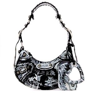 ❌SOLD❌NEW🔥BALENCIAGA💥RARE💥Extra Small Le Cagole Graffiti Lambskin Shoulder Bag🔥